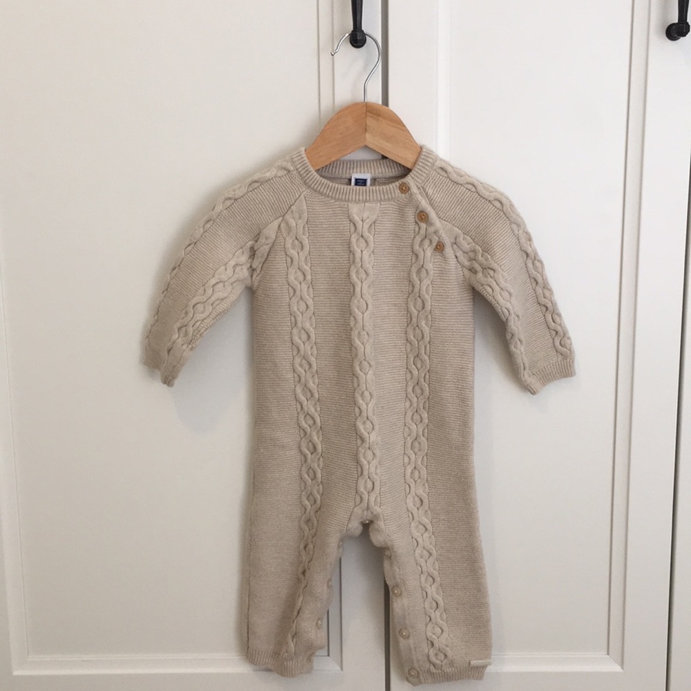 Janie & Jack Baby Boy Sweater Onesie + Booties Set